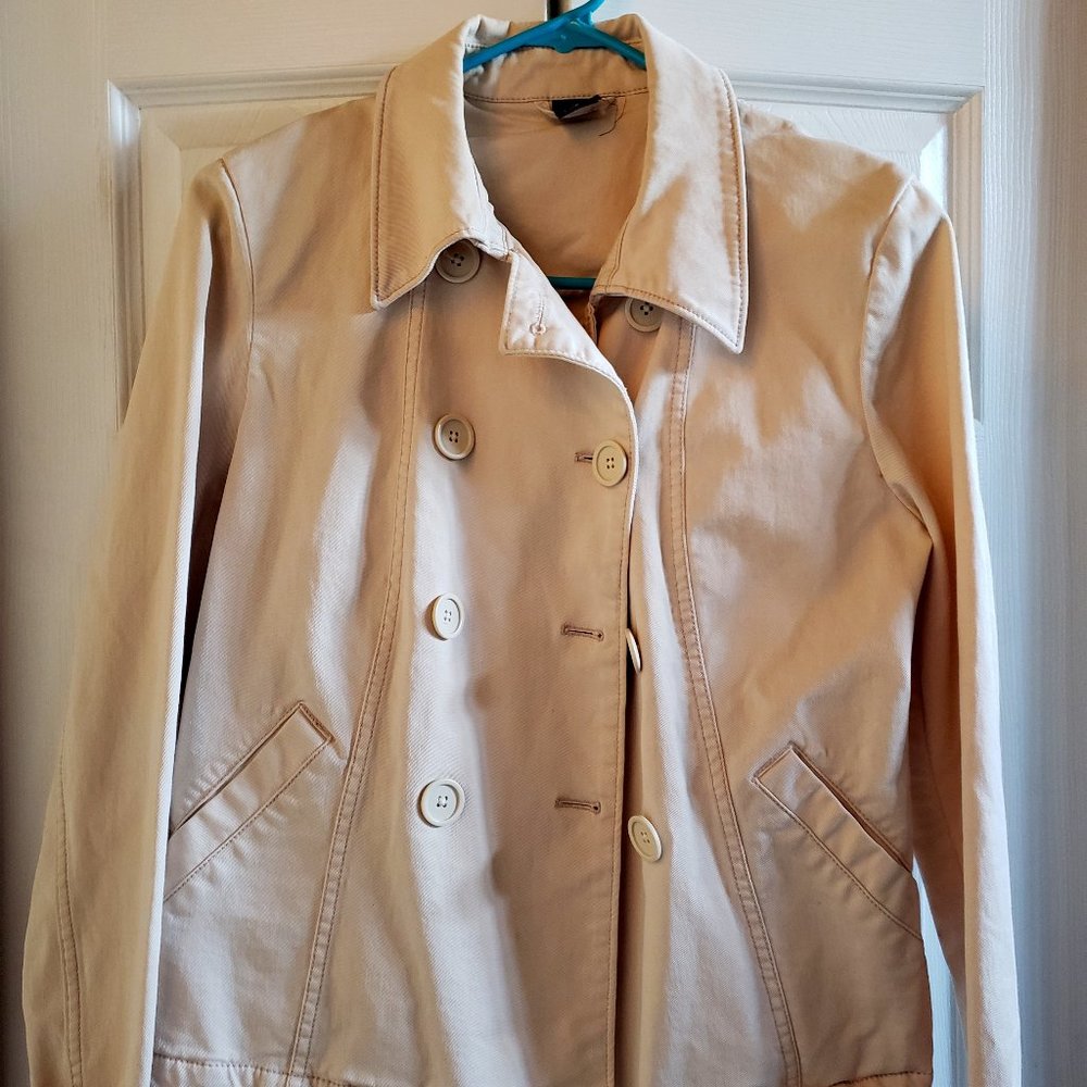 Gap Off White Double Breasted Jacket Sz 8